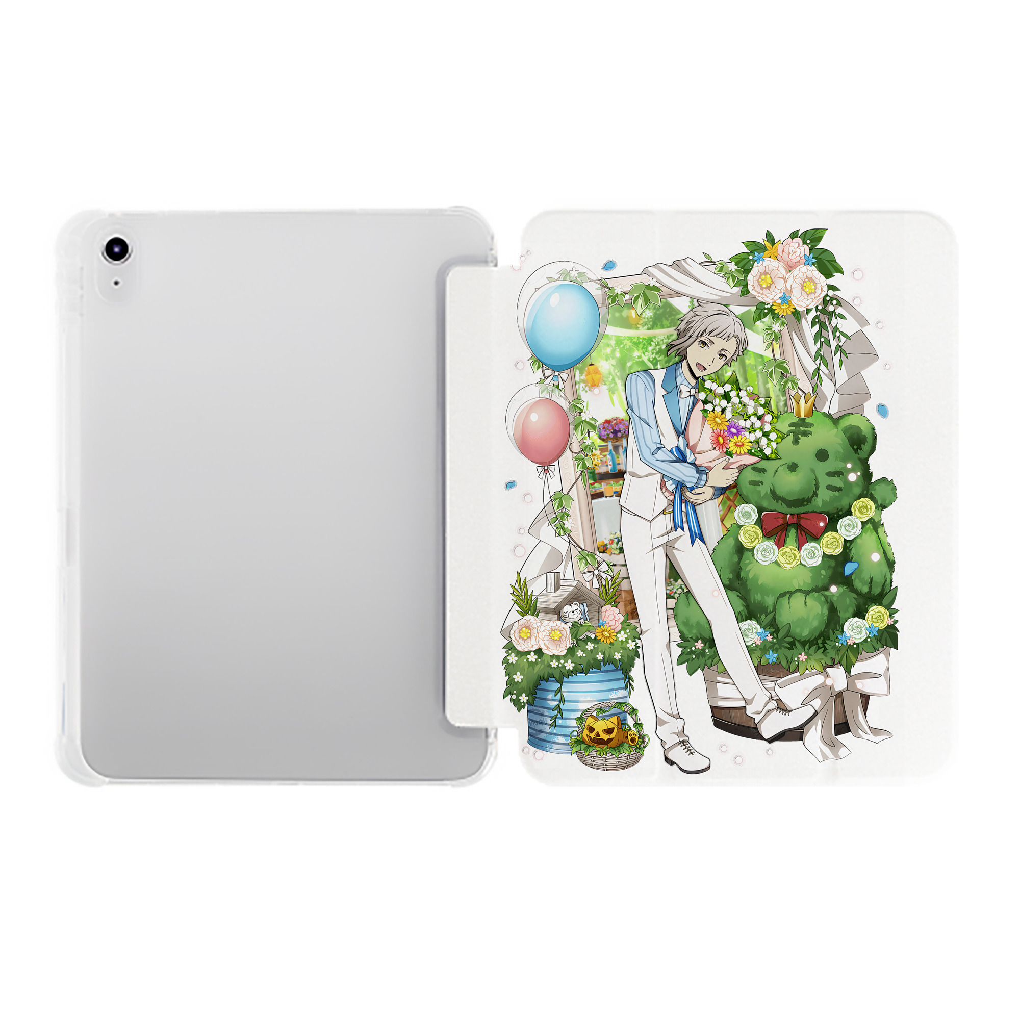 （画像用） 文豪ストレイドッグス Bungo Stray Dogs IPad ケース ペン収納付き 三つ折りスタンド PUレザー×シリコン 対応機種9.5/10.5/10.9インチ